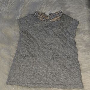 Burberry Gray Dress with Plaid Detail